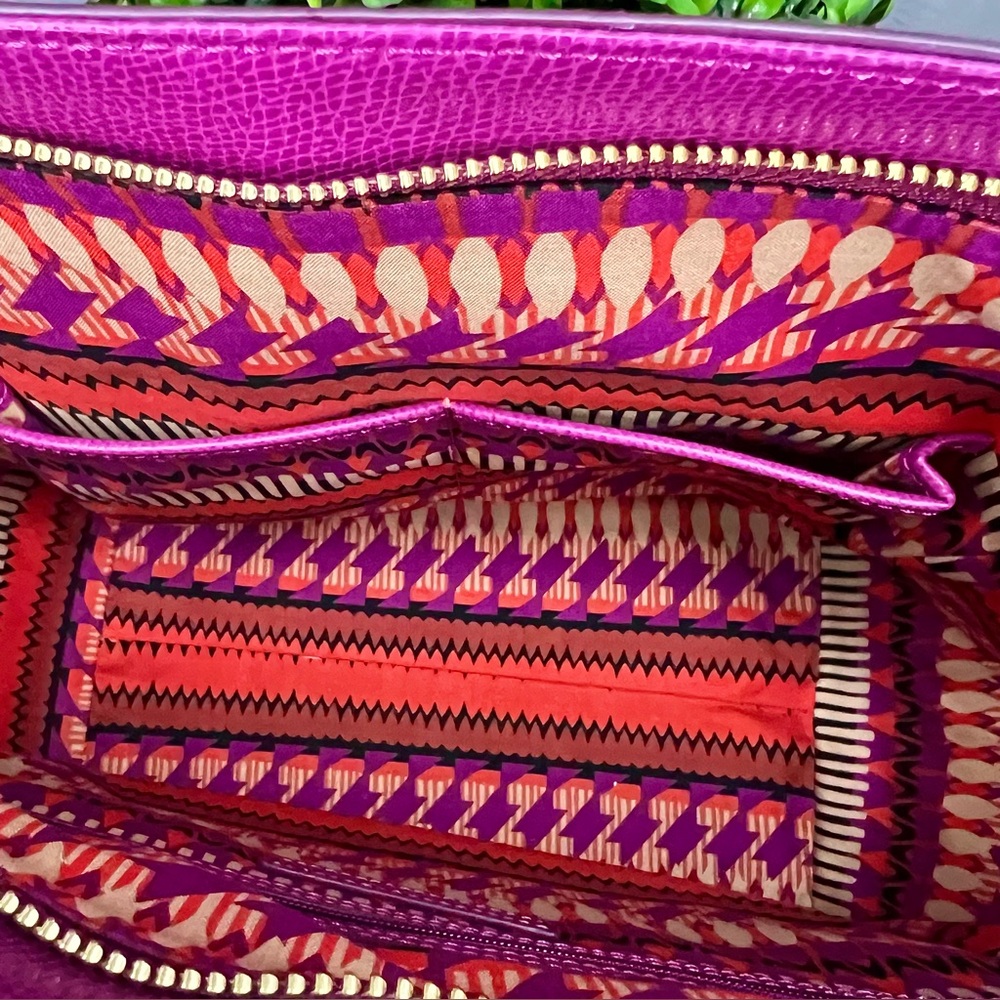 Vera Bradley Ella Leather Tote Handbag Plum - Picture 6 of 16